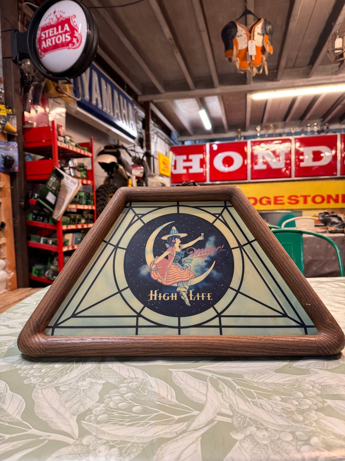 VINTAGE MILLER HIGH LIFE HANGING POOL CEILING LIGHT