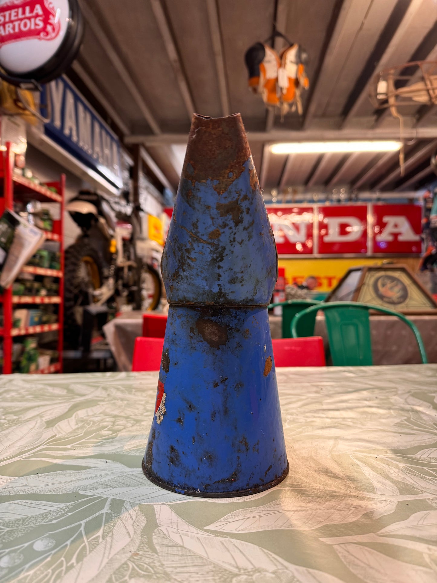 VINTAGE BLUE 1L PETROL/OIL JUG