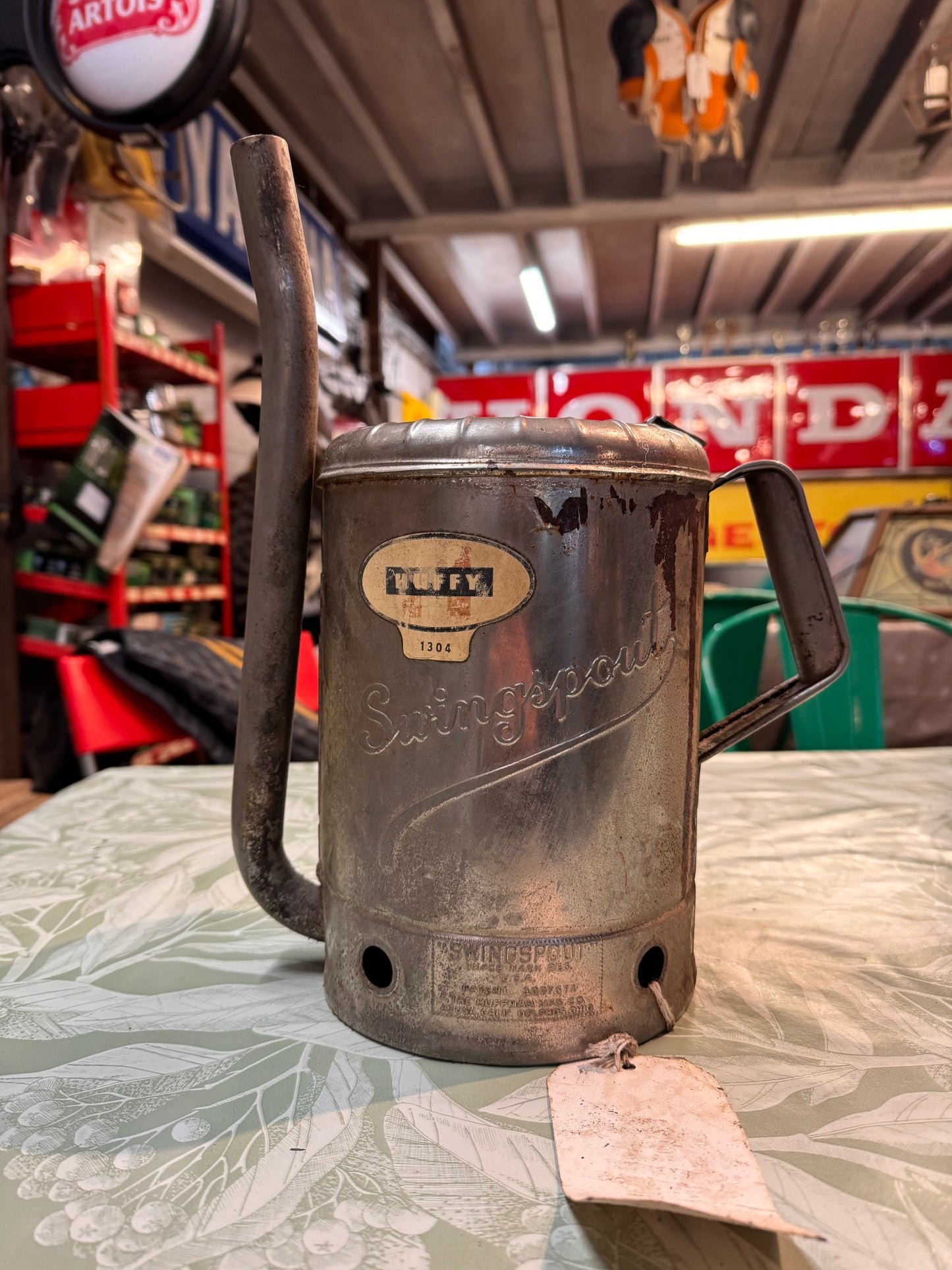 VINTAGE SWINGSPOUT SILVER OIL CAN