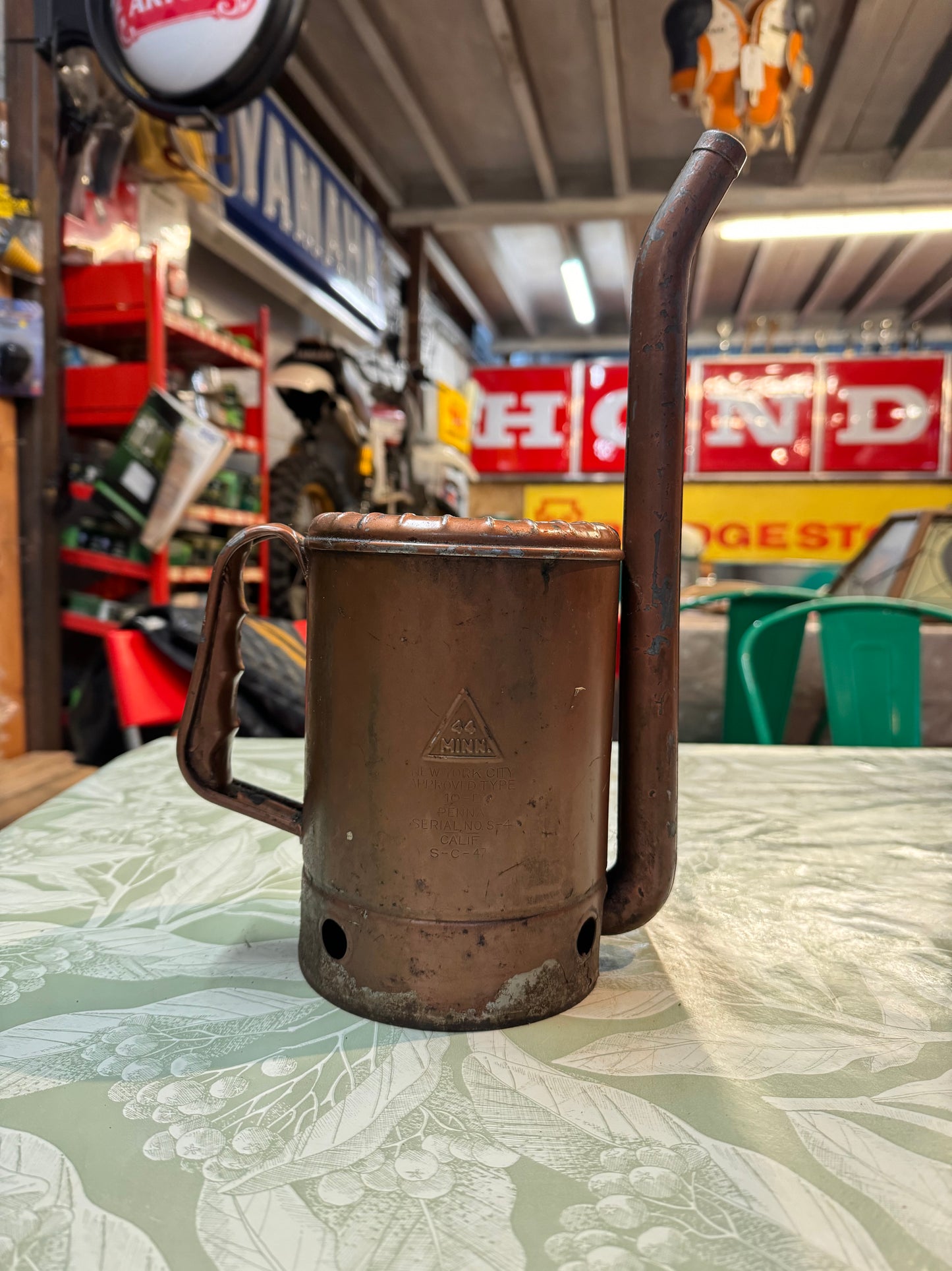 VINTAGE SWINGSPOUT BRASS OIL CAN