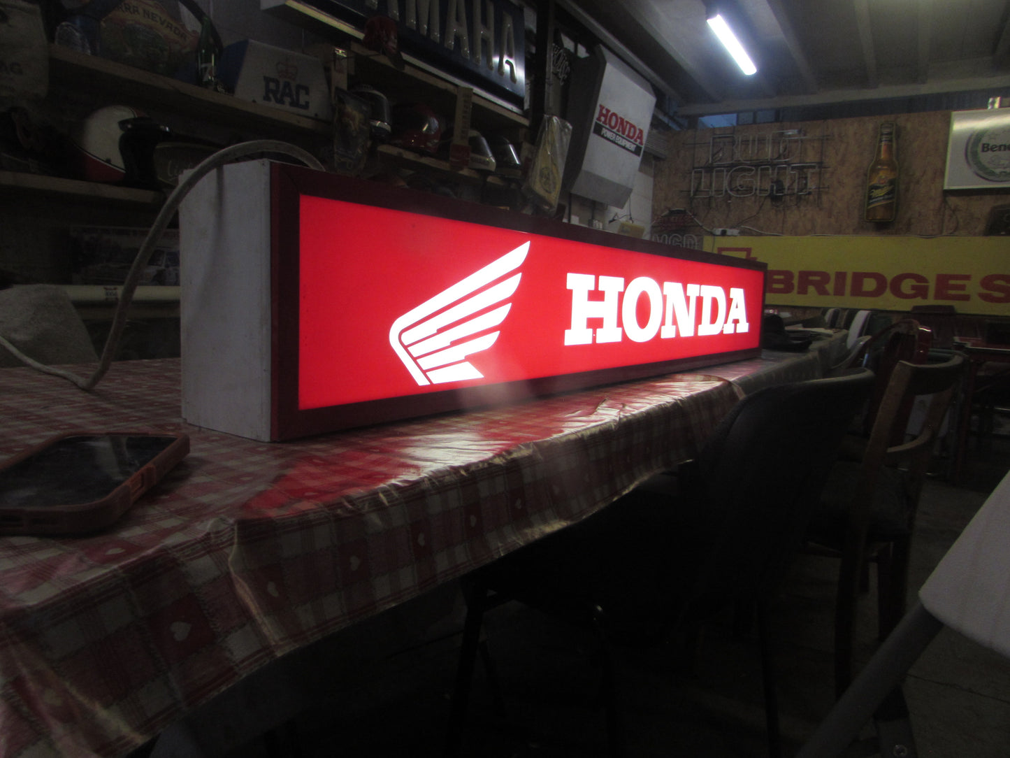 1980-1990 Large Vintage Honda illuminated light up sign