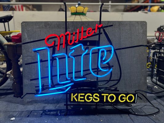 MILLER LITE KEGS TO GO NEON SIGN