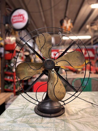 VINTAGE WESTINGHOUSE ELECTRIC 27V METAL DESK FAN