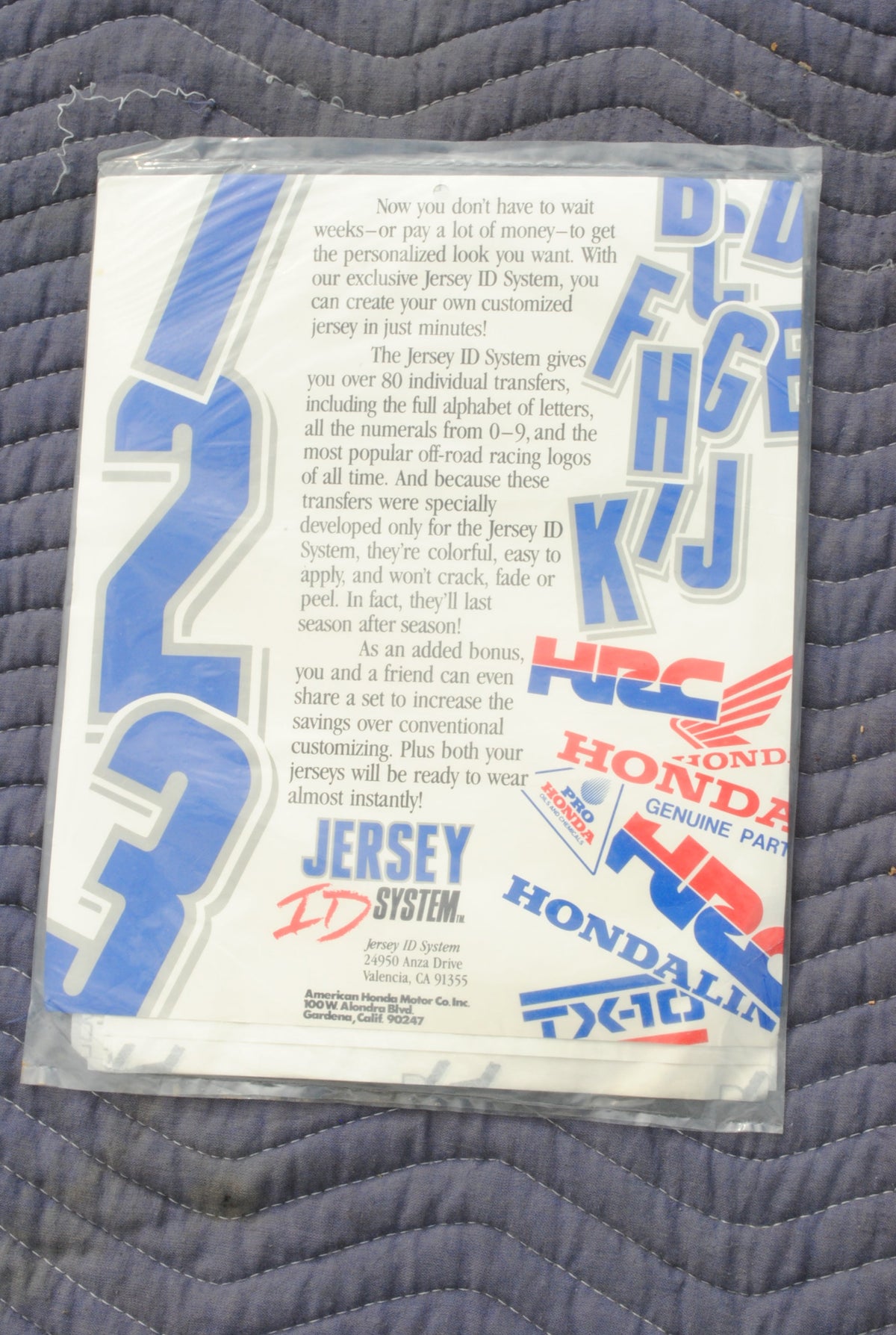 VIntage Authentic Jersey System Iron-On decals