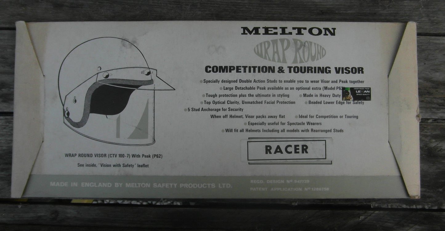 Vintage Melton Racer Wraparound visor