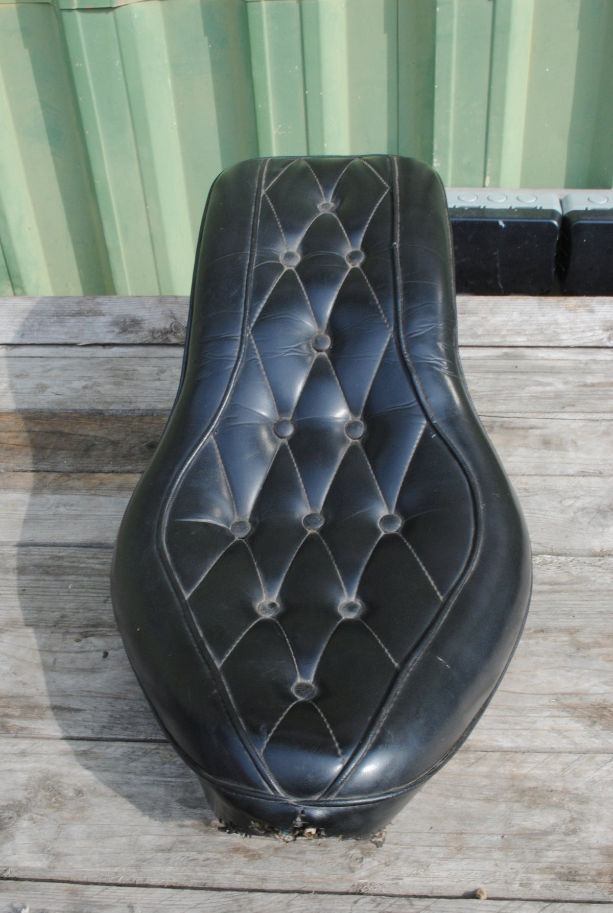 Vintage Authentic Quilted Leather motorcycle seat