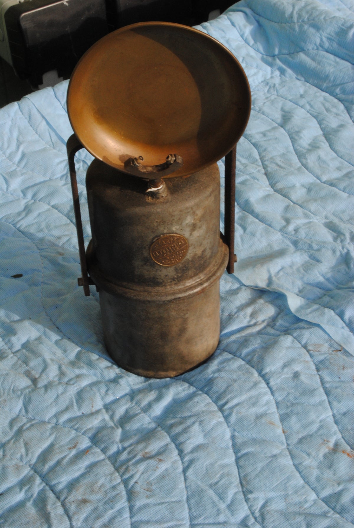 Vintage Lampe de Francaise Mining Lamp