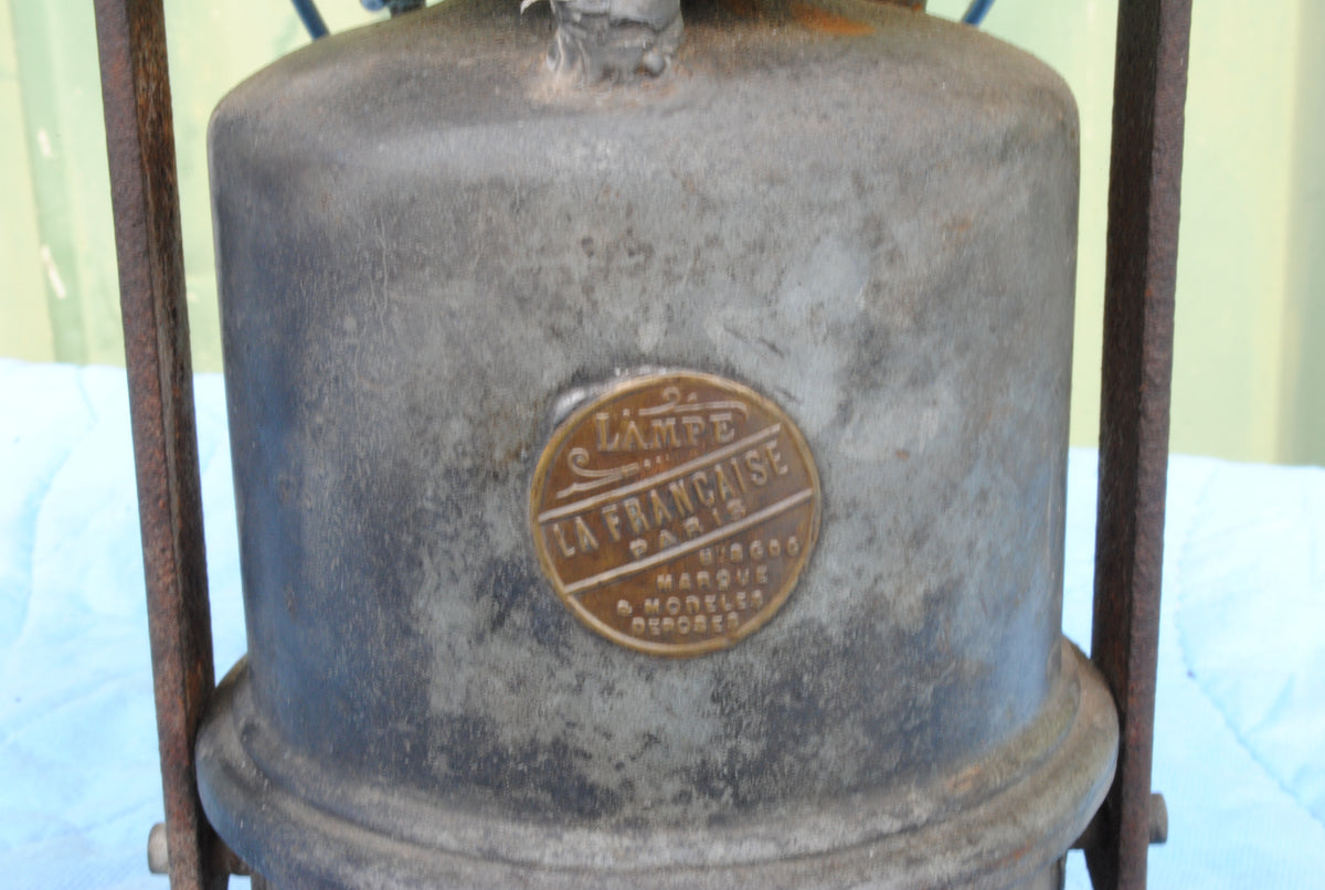 Vintage Lampe de Francaise Mining Lamp