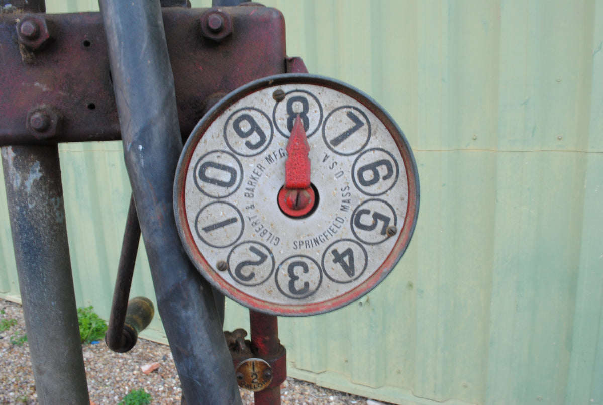 Gilbert and Barker Co. Vintage Skeleton manual Petrol pump