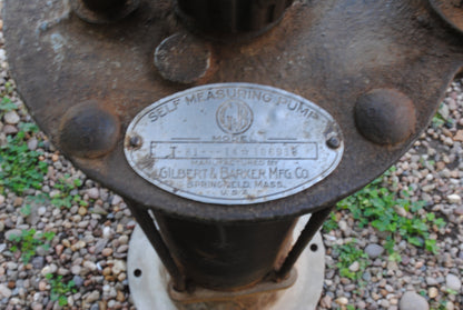 Gilbert and Barker Co. Vintage Skeleton manual Petrol pump