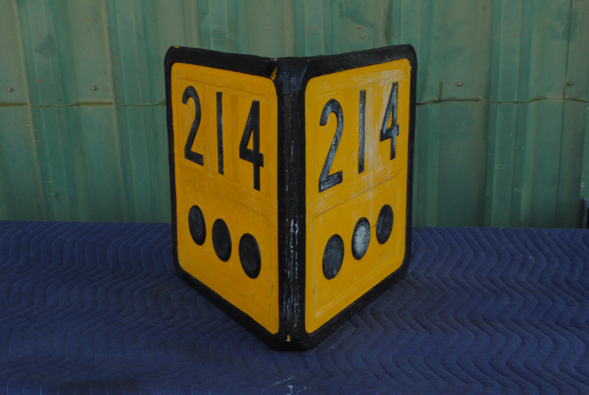 Authentic British Rail 214.75 mile distancing marker fibreglass sign