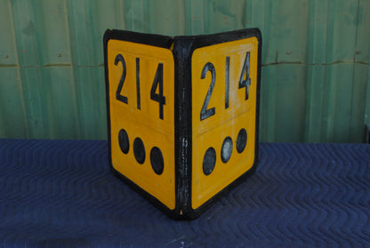 Authentic British Rail 214.75 mile distancing marker fibreglass sign