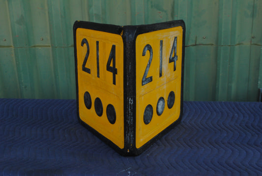 Authentic British Rail 214.75 mile distancing marker fibreglass sign