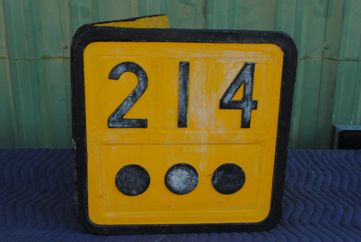 Authentic British Rail 214.75 mile distancing marker fibreglass sign
