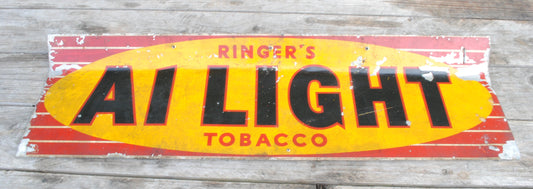 Vintage Ringers Tobacco Ai Light metal sign
