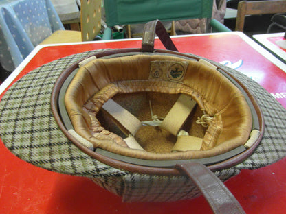 1950s-1960s Everoak Deerstalker tweed motorcycle helmet