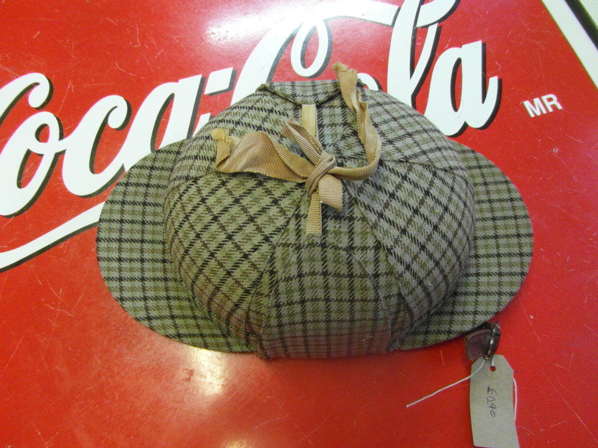 1950s-1960s Everoak Deerstalker tweed motorcycle helmet
