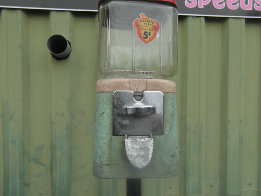 1950s Vintage Oak Acorn 5¢ Gumball/ candy machine