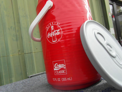 1980s-1990s Vintage Coca-Cola Giant Can Cooler/ Drinks cooler with Lid & handle