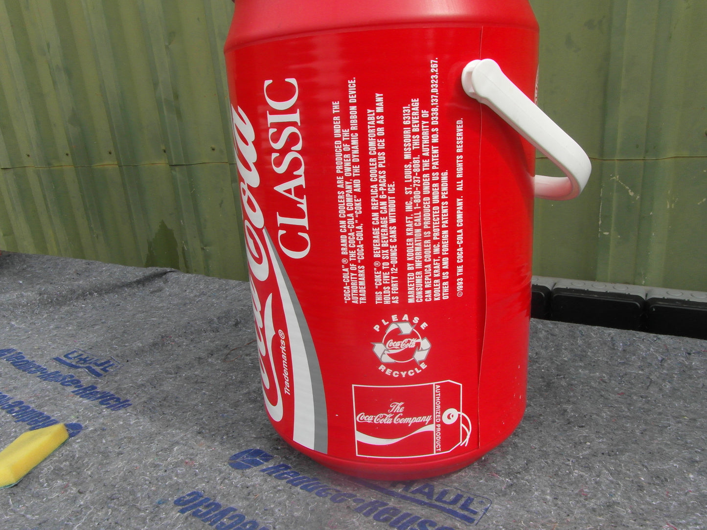 1980s-1990s Vintage Coca-Cola Giant Can Cooler/ Drinks cooler with Lid & handle