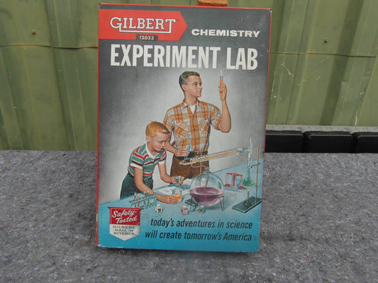 1956 Gilbert Chemistry Experiment Lab No.12033- Crime detection- vintage metal case