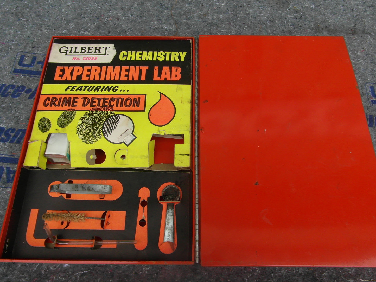 1956 Gilbert Chemistry Experiment Lab No.12033- Crime detection- vintage metal case