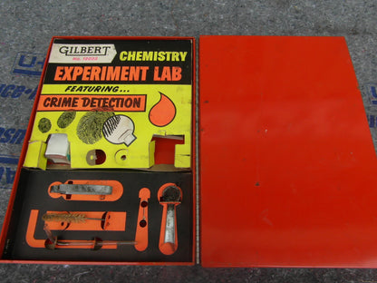 1956 Gilbert Chemistry Experiment Lab No.12033- Crime detection- vintage metal case