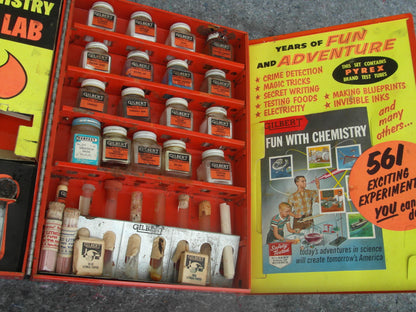 1956 Gilbert Chemistry Experiment Lab No.12033- Crime detection- vintage metal case
