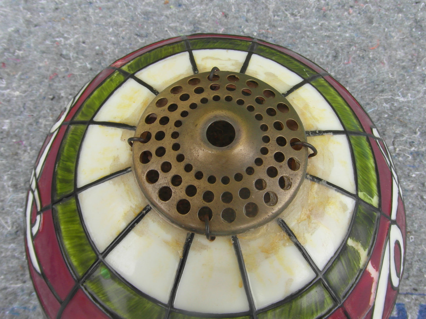 1990s vintage Coca-Cola Tiffany-style stained glass lamp shade