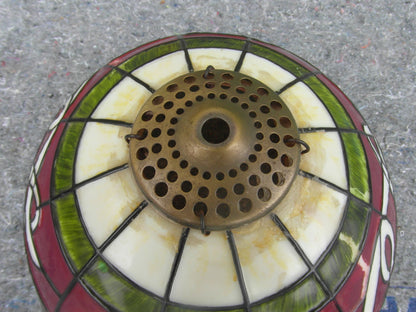 1990s vintage Coca-Cola Tiffany-style stained glass lamp shade
