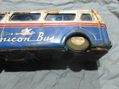 1950s Masudaya Sonicion Vintage Japanese pressed steel tin toy bus