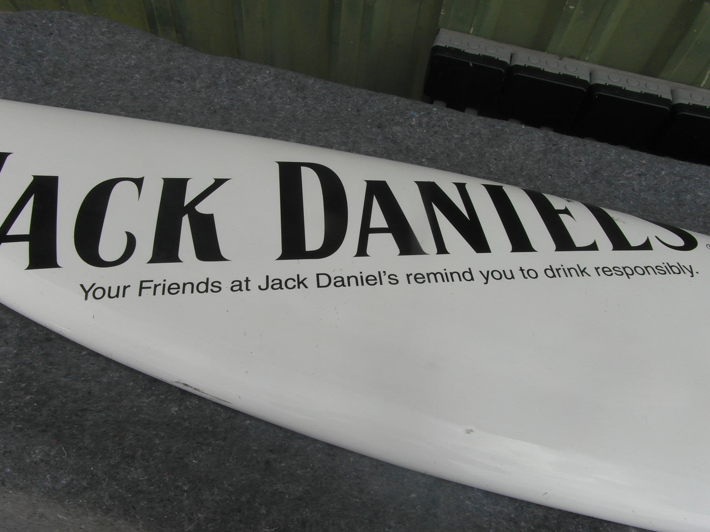 2000s Jack Daniel's old No.7 promotional surfboard- White & Black