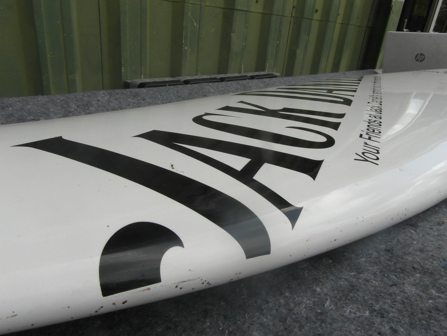2000s Jack Daniel's old No.7 promotional surfboard- White & Black