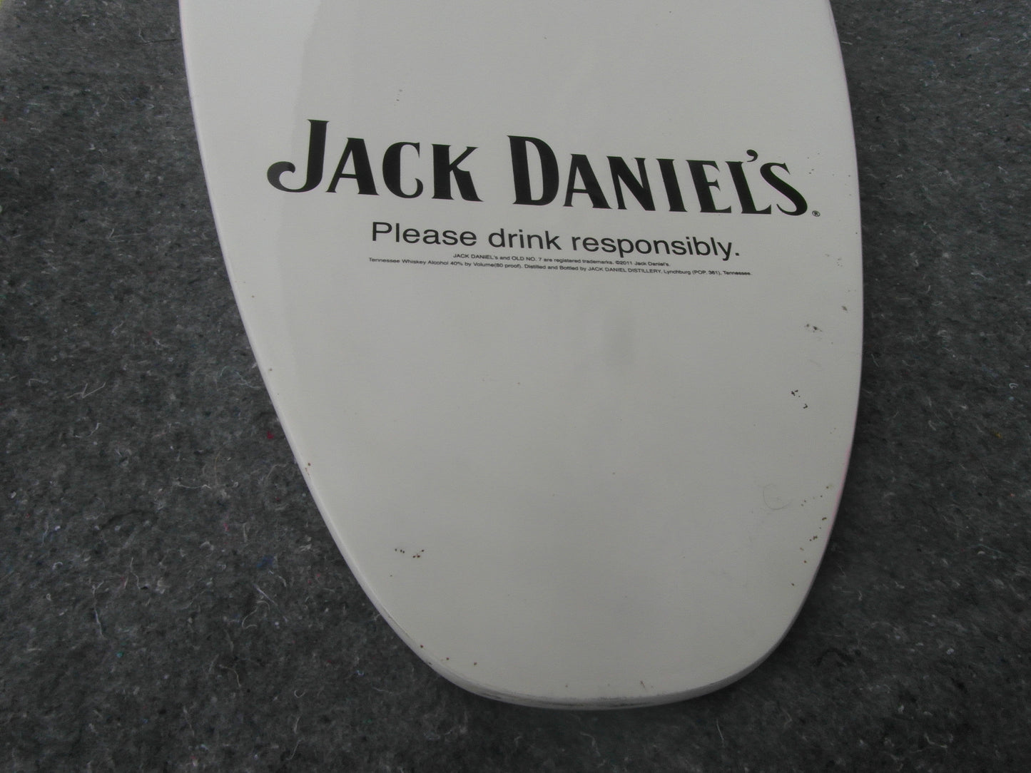 2000s Jack Daniel's old No.7 promotional surfboard- White & Black