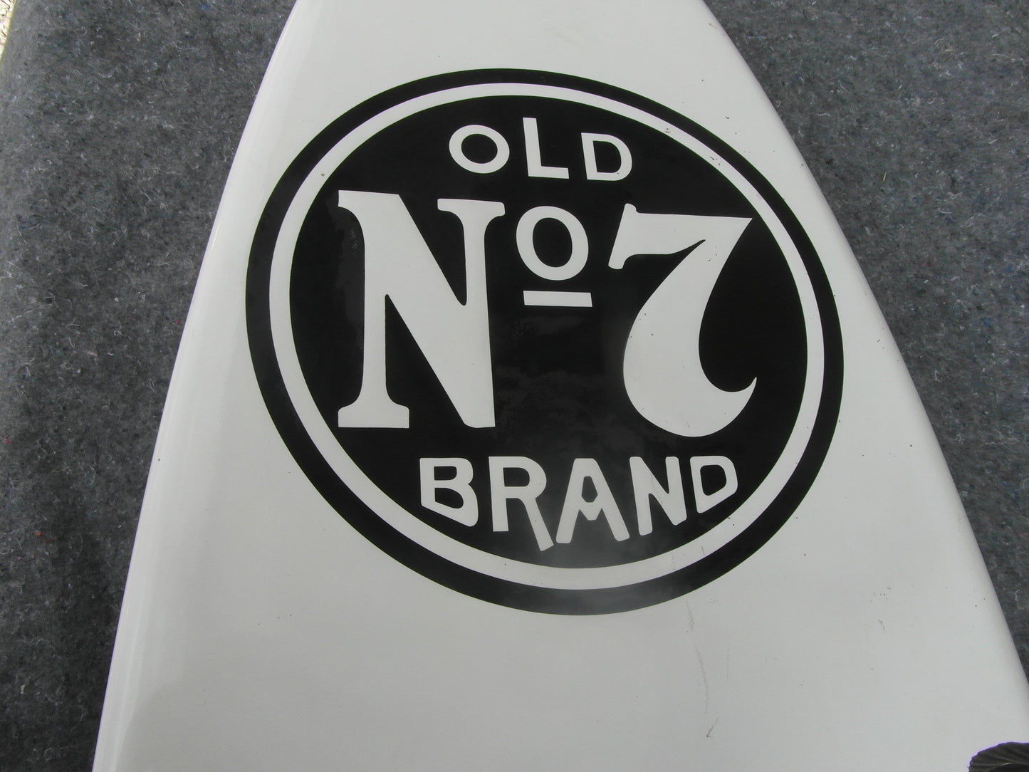 2000s Jack Daniel's old No.7 promotional surfboard- White & Black