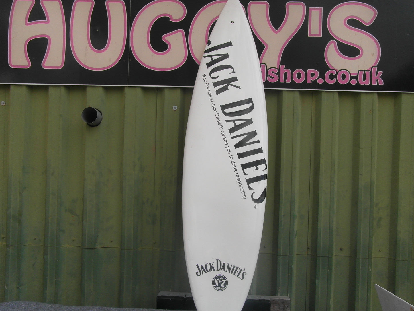 2000s Jack Daniel's old No.7 promotional surfboard- White & Black