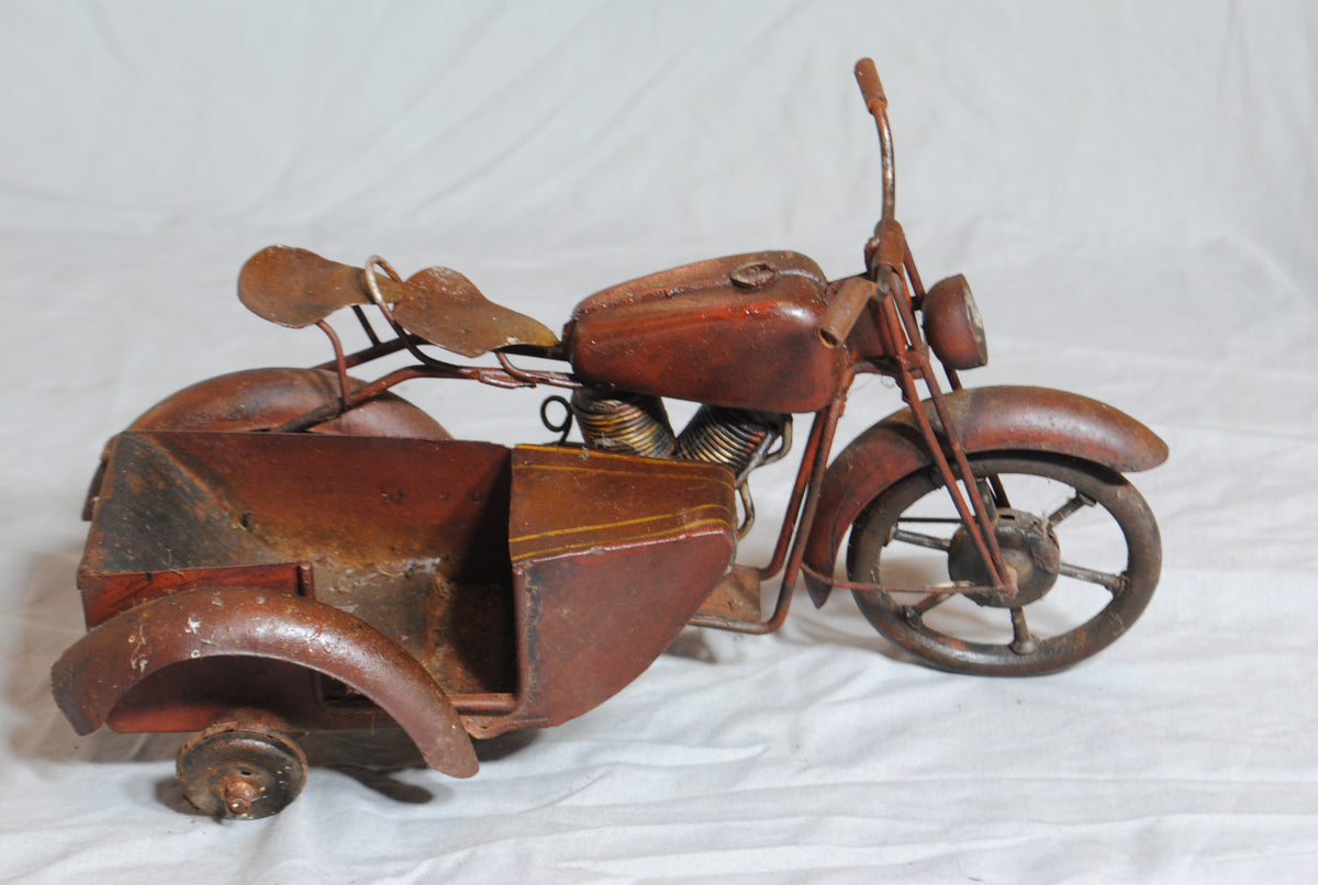 Metal Harley Davidson and Sidecar Model