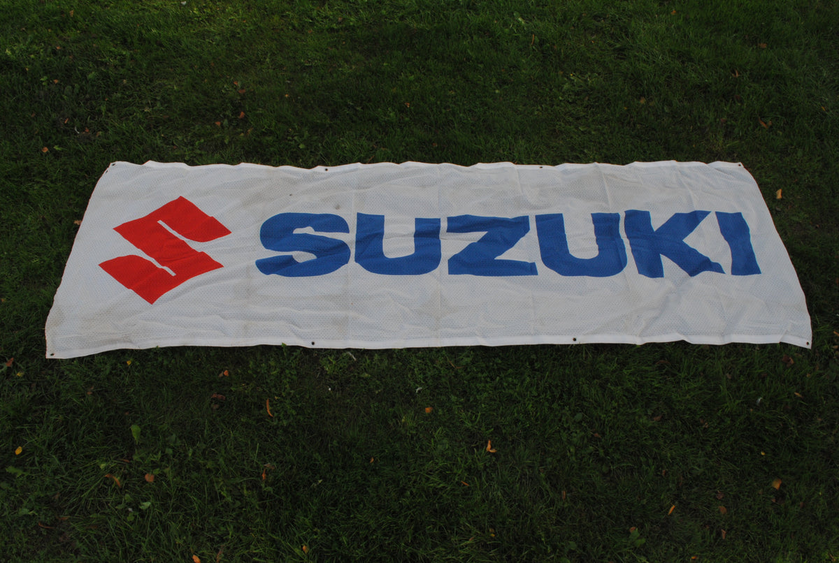 Authentic 1980s Suzuki Dealer banner