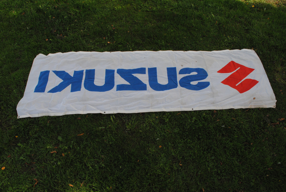 Authentic 1980s Suzuki Dealer banner