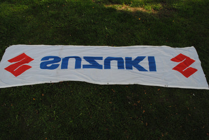Authentic 1980s Suzuki large Dealer banner