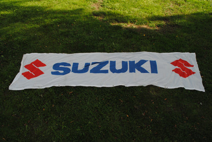 Authentic 1980s Suzuki large Dealer banner